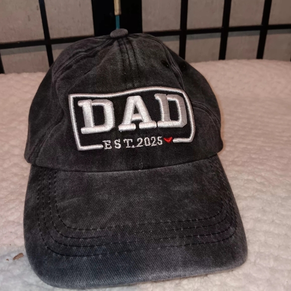 DAD Embroidered Baseball Cap in Washed Black - Picture 2 of 6